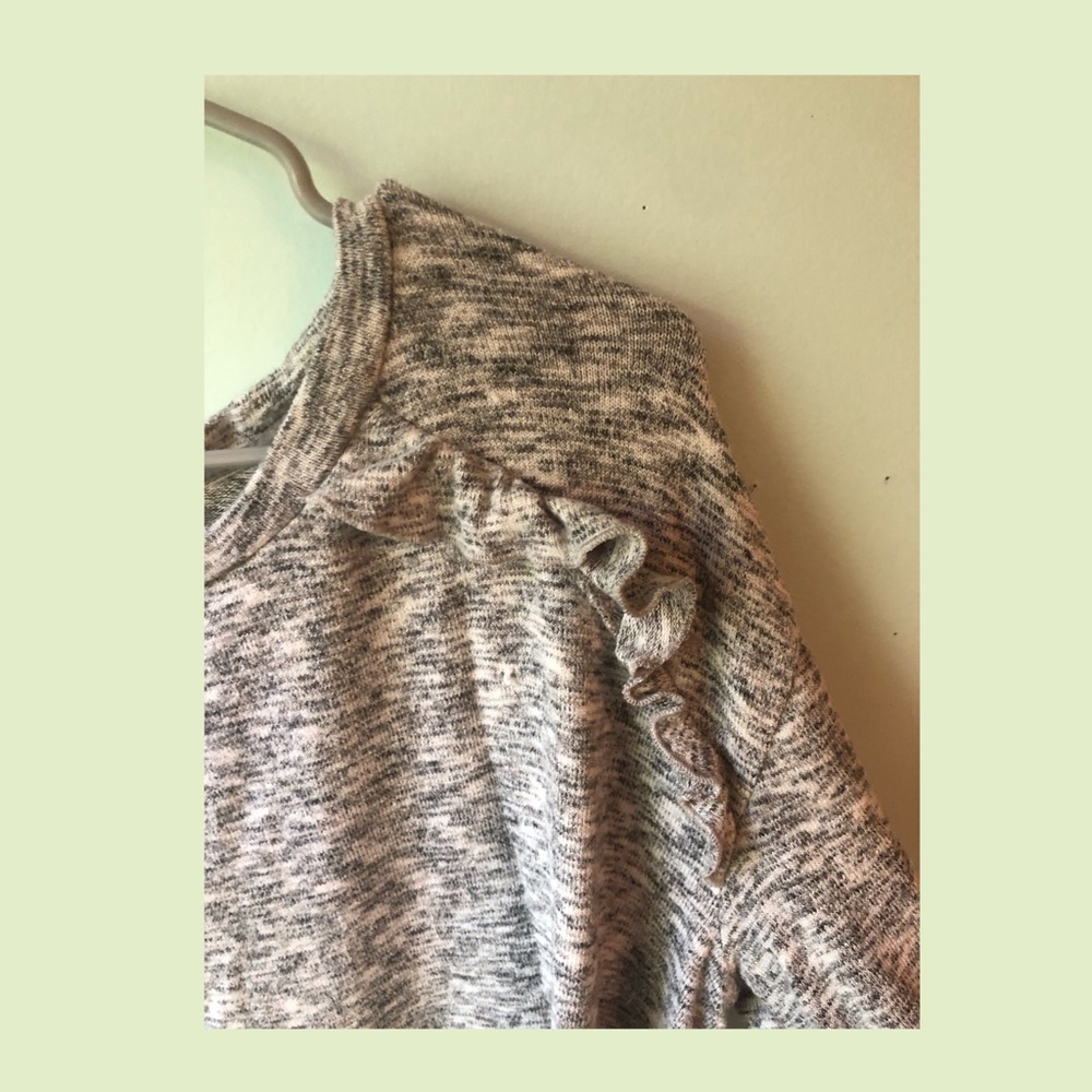 Grey Ruffled Sweater - Picture 3 of 5